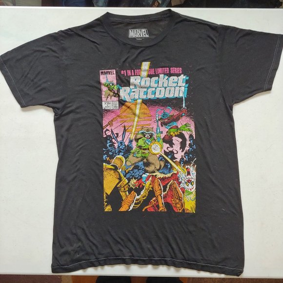 Marvel Other - marvel vtg style comic rocket raccoon sheer tshirt